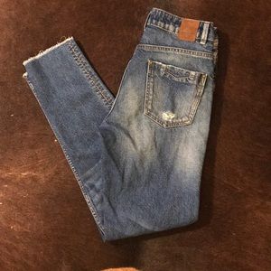 Zara Denim Distressed Boyfriend Jeans